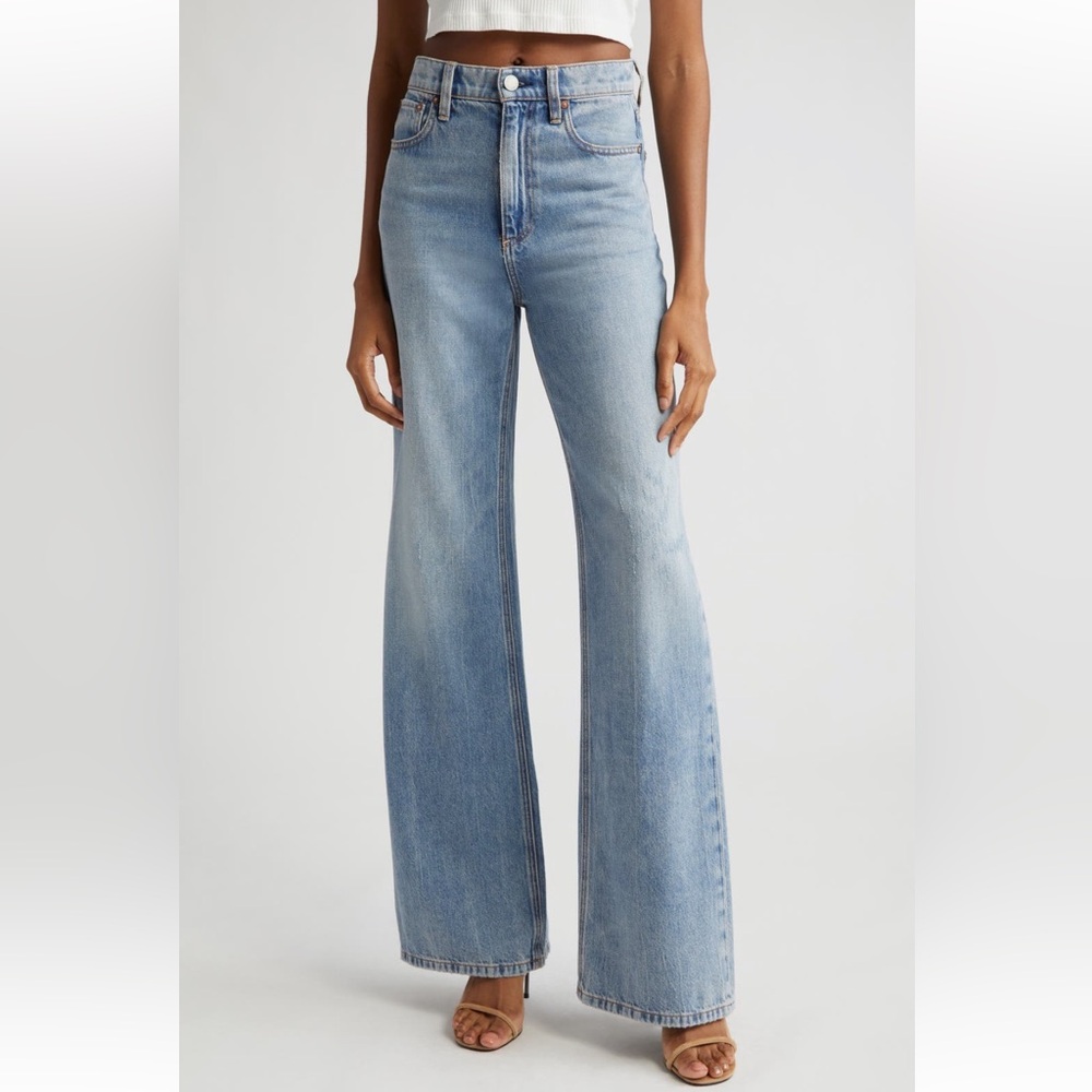 Alice + Olivia Weezy Wide Leg High Rise Jeans